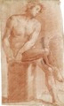 A Seated Male Nude, His Legs Crossed - Vincenzo Dandini