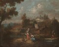 A River Landscape With A Mother And Her Children In The Foreground - (after) Giuseppe Zais