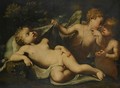 Cupid Asleep As Two Putti Whisper Beside Him - (after) Ignazio Stella (see Stern Ignaz)