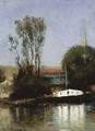 Un Bateau Sur La Seine - Albert Lebourg