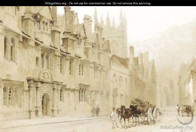 A Street Scene In Oxford - Thomas Allom