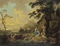 A Rustic Scene With Ruins Beyond - Peter La Cave