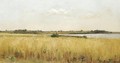 River Landscape With Cornfield - Pierre-Emmanuel Damoye