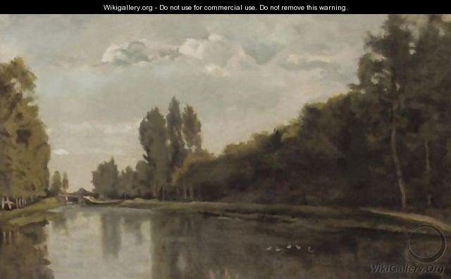 River Landscape - Charles-Francois Daubigny