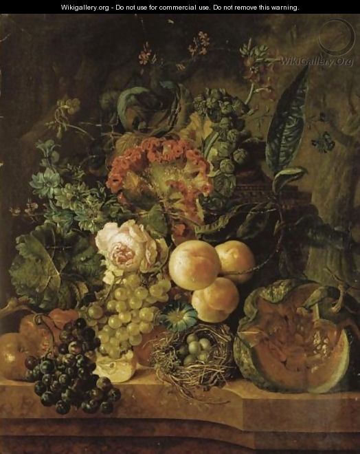 Still Life With Fruit And Flowers - (after) Jan Van Os