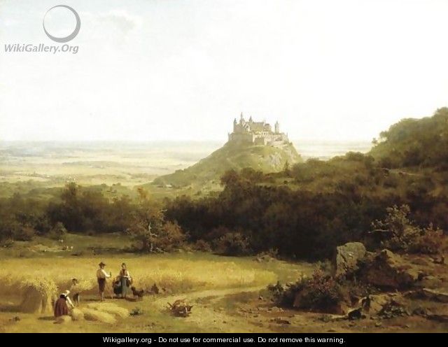 Haymaking By A Medieval Castle, Germany - Arnold Meermann