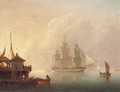 Man Of War At Plymouth Sound - Nicholas Matthews (1816-51) Condy