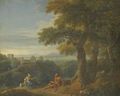 An Italianate Landscape With Two Figures Resting In The Foreground - Jan Frans van Orizzonte (see Bloemen)