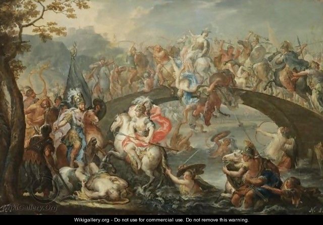 The Battle Of The Amazons - Johann Georg Platzer