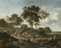 A Landscape With Peasants Conversing On A Countryside Path - Jan Wijnants