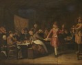 A Wedding Banquet With A Young Man Propositioning A Peasant Woman For A Dance - Jan Victors