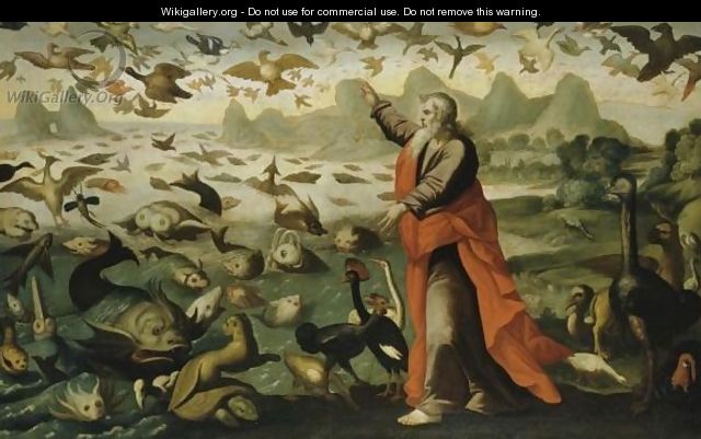 The Creation Of The Birds And Fish - Flemish School