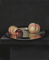 Still Life With Peaches And An Apple On A Pewter Plate - (after) William Jones Of Bath