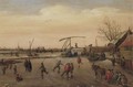 Winter Landscape With Skaters - (after) Esaias Van De Velde