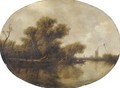 River Landscape With Three Rowboats - Salomon van Ruysdael