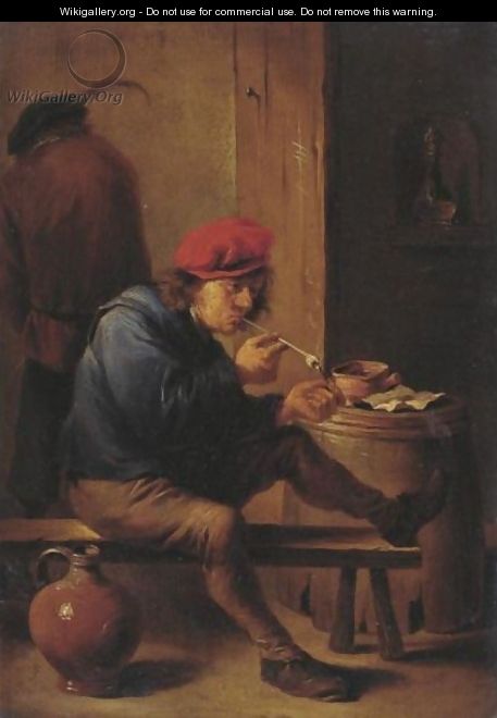 Smoker Lighting A Pipe - (after) David The Younger Teniers