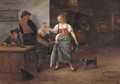 The Interior Of An Inn, With An Old Man Harrassing The Landlady - (after) Jan Steen