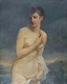 A Female Bather With An Extensive Landscape Beyond - Jacques-Antoine Vallin