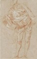Study Of A Young Man Leaning Forward, Wearing A Cape - Nicolas Lancret