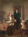 Sir Joshua Reynolds Visiting Goldsmith In His Study - John Faed