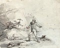 Napoleon On The Shores Of St Helena, Menaced By A Devil With A Pick And Shovel, A Grave-Digger Looking On - Thomas Rowlandson