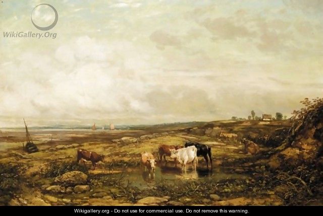 Cattle Watering By The Coast - William Carter