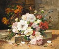 Still Life Of Peonies - Eugene Henri Cauchois