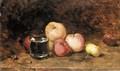 Still Life Of Apples And A Glass Of Water - Philippe Rousseau