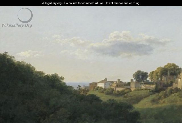 An Afternoon View Of The Town Of Marino Wih The Forest Beyond - Jean-Joseph-Xavier Bidauld