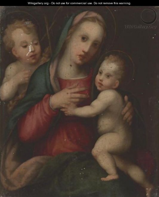 Madonna And Child With The Infant St. John The Baptist - Domenico Puligo