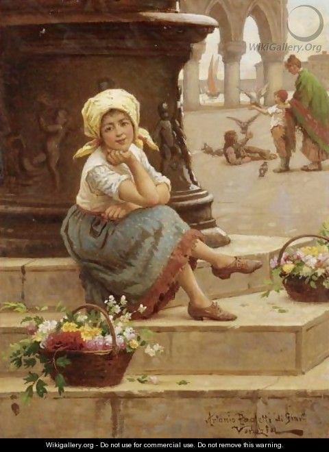 The Little Flower Seller - Antonio Paoletti