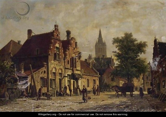 Dutch Street Scene 2 - Adrianus Eversen