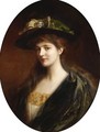Portrait Of A Lady Wearing A Green Hat - Albert Lynch