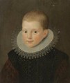Portrait Of A Young Boy, Bust-Length, In A Black Costume With A White Ruff - Dutch School