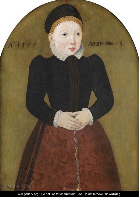 Portrait Of A Girl, Three-Quarter-Length, Aged Three - German School