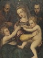The Holy Family With The Infant Saint John The Baptist And Saint Nicholas Of Tolentino - (after) Raphael (Raffaello Sanzio of Urbino)