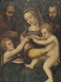 The Holy Family With The Infant Saint John The Baptist And Saint Nicholas Of Tolentino - (after) Raphael (Raffaello Sanzio of Urbino)