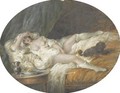 A Female Figure Reclining On Her Bed - French School