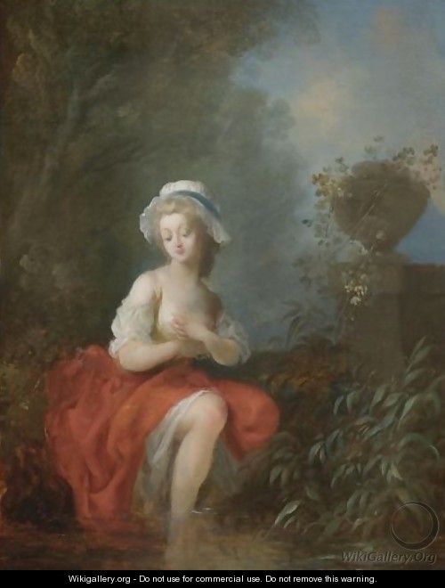 A Young Lady Bathing - Jean-Frederic Schall