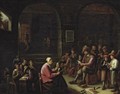 A Classroom Interior With A Schoolmistress Scolding A Pupil - Gillis van Tilborgh