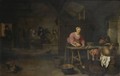 An Interior With A Peasant Woman Gutting Fish - (after) Hendrick Maertensz. Sorch (see Sorgh)