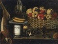 Still Life With Fruits And Vegetables In A Basket - Neapolitan School