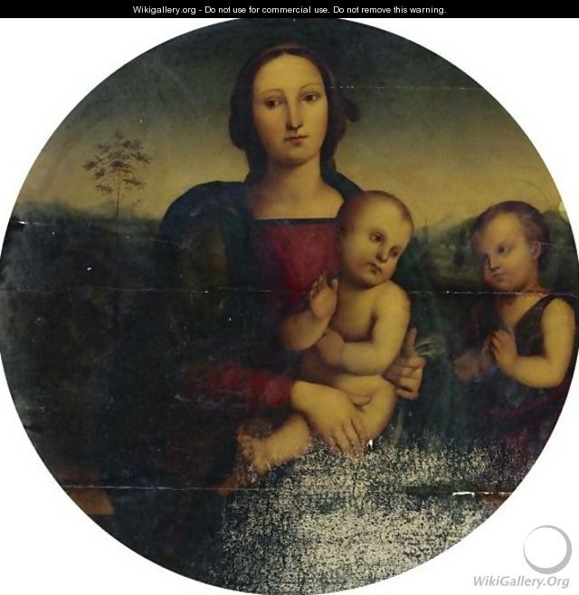 Madonna And Child With The Infant St. John The Baptist - (after) Pietro Vannucci Perugino