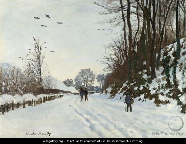 La Route De La Ferme Saint-Simeon En Hiver - Claude Oscar Monet