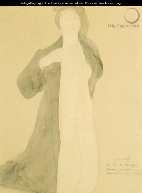 Femme A Genoux, Nue Sous Un Manteau - Auguste Rodin