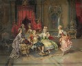 Louis XV In The Throne Room - Cesare-Auguste Detti