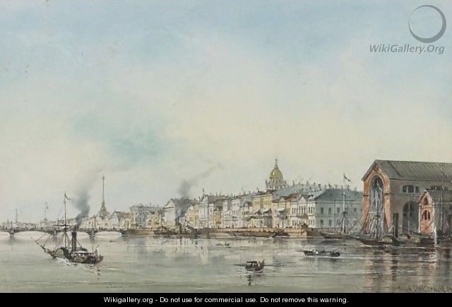 View Of St. Petersburg From The Neva, 1854 - Iosef Iosefovich Charlemagne