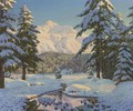Winter Landscape In Blue - Boris Bessonof