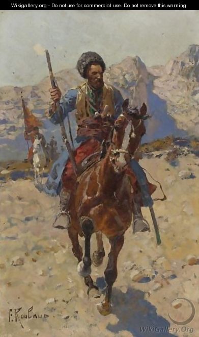 Cossack On Horseback 2 - Franz Roubaud