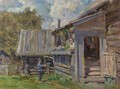 A Village Scene - Sergey Arsenievich Vinogradov